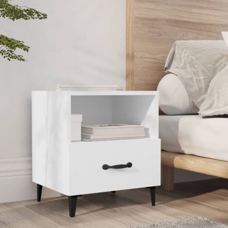 Table de chevet,Tables d'appoint Blanc Bois d'ingénierie vidaXL