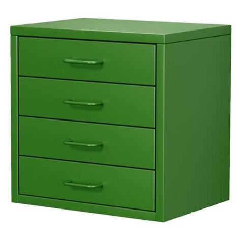 Table De Chevet,Vert, Table De Nuit Sobre Avec 4 Tiroirs, Convient Pour Tout Lit Et Toute Chambre, 35 x 26 x 35 cm