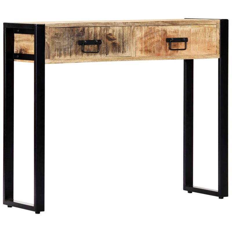 Nova - Table de console en bois massif avec une seule conception avec 2 tiroirs