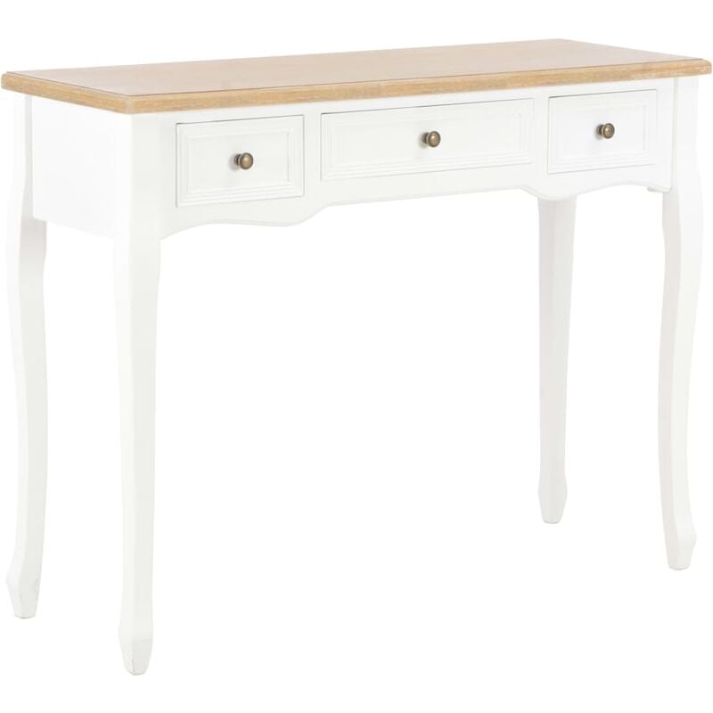 Vidaxl - Console avec un design classique avec 3 tiroirs disponibles en différentes couleurs Couleur : blanche