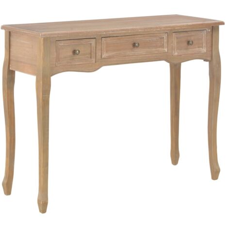 Table de console et coiffeuse avec 3 tiroirs-Table d'entrée Marron