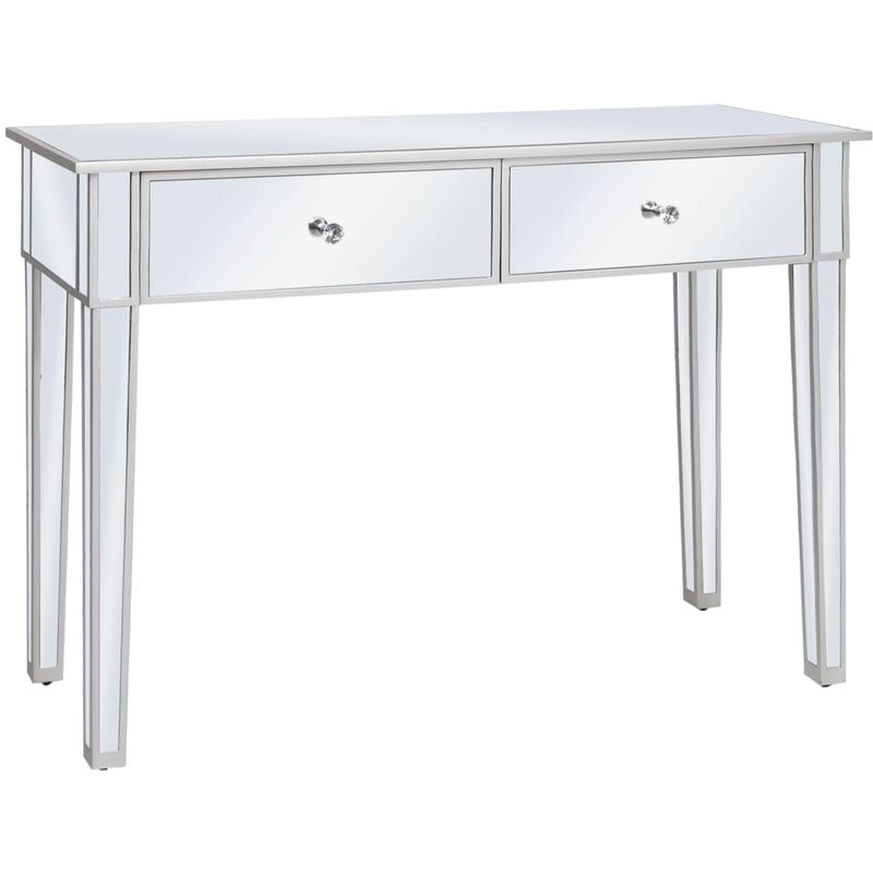 Nova - Table de console mdf et verre en miroir 106-5x38x76-5 cm