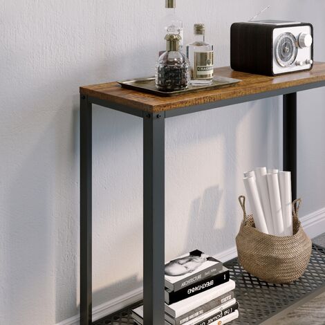 Table de Console Table d’entrée Bout de Canapé Table Café, Style Vintage Industriel, pour Salon, Entrée, Chambre - Meerveil