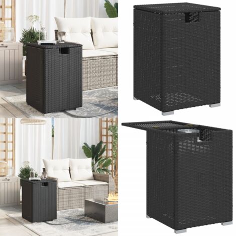 Table de couverture de bouteille de propane noir 40x40x60 cm - Table extérieure - Bouteille de gaz