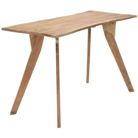 Table de cuisine acacia massif clair Helit 120 cm