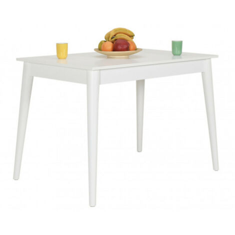 Table de cuisine blanche 6 places Kouby 110cm