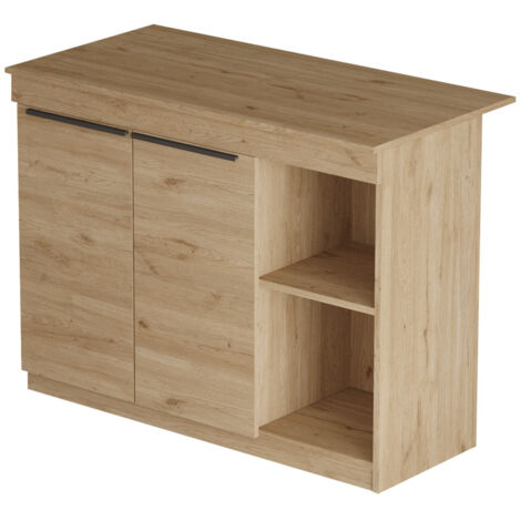Table de cuisine en bois "Siven" - 120 x 60 x 88 cm - Marron