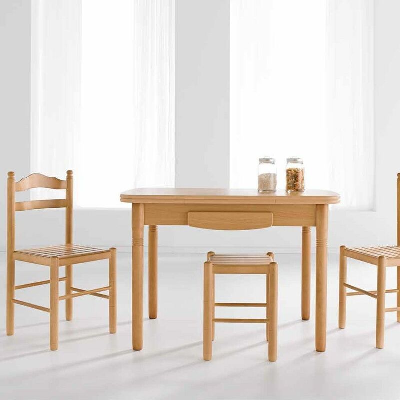 Fanmuebles - Table de cuisine extensible Logroño Table de cuisine extensible Logroño couleur naturelle 110 - 167 cm (largeur) x 76 cm (hauteur) x 70