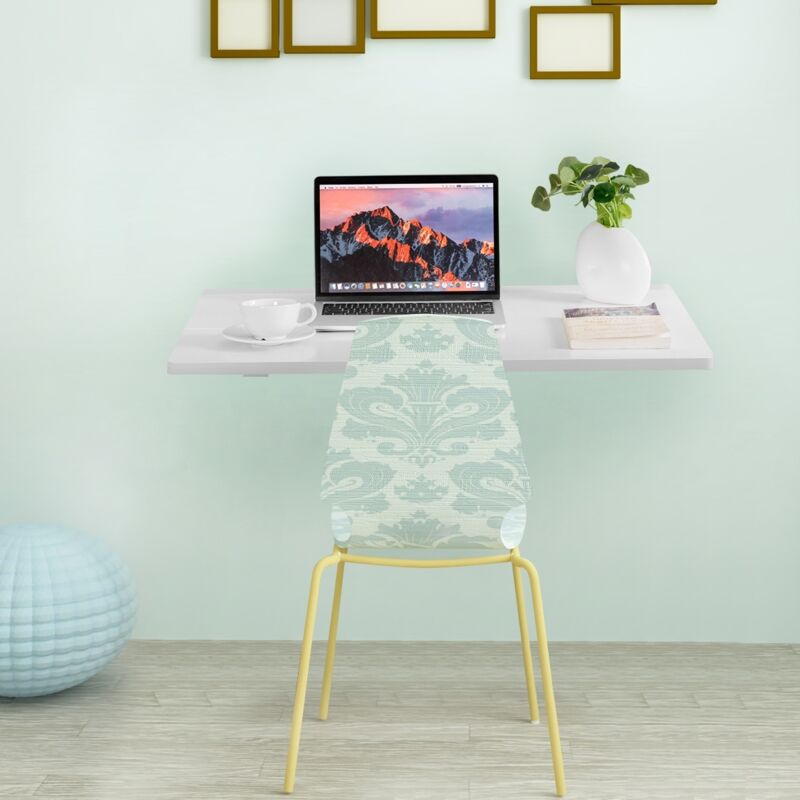 Table de cuisine murale rabattable en bois de pin Petite table de bureau murale pliante, 80x60x45cm, Blanc