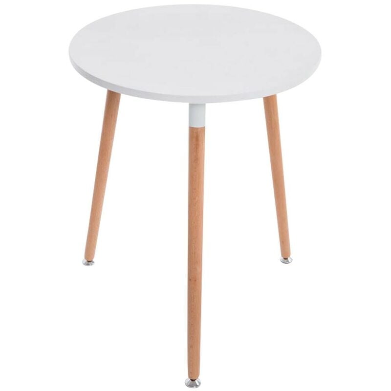 Table de cuisine petite table d'appoint ronde 3 pieds en bois clair Ø60 cm TAB10012