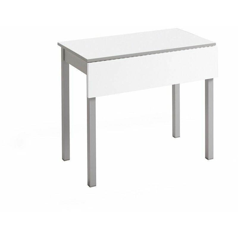 Table de cuisine rabattable latérale de 20 cm Bayona Dimensions : 80 x 40 cm - Pieds : Blanc texturé