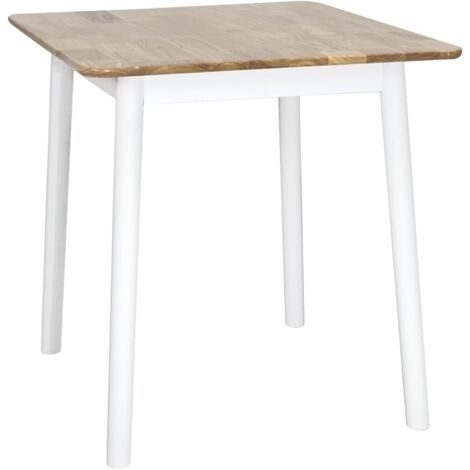 Table de cuisine rectangulaire pour 2 à 4 personnes, en bois massif verni, 120 x 75 cm, coloris Nita (bois clair).