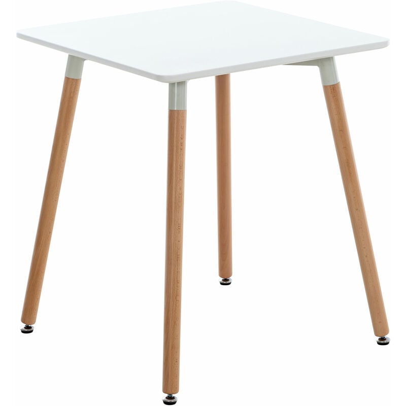 Table de cuisine carrée avec un design en bois moderne 60 cm différentes couleurs colore : Blanc
