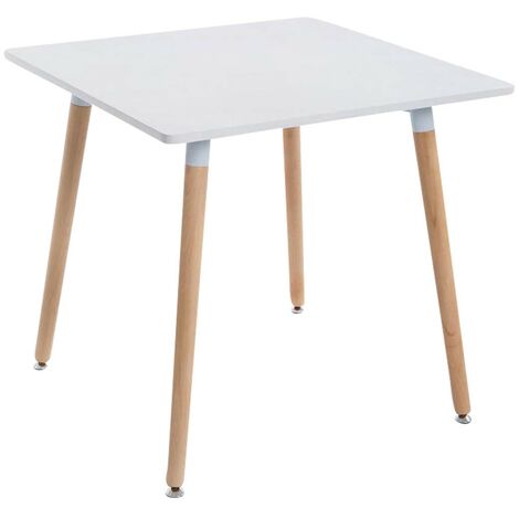 Table de cuisine table d'appoint carrée 4 pieds en bois clair 80x80 cm - noir