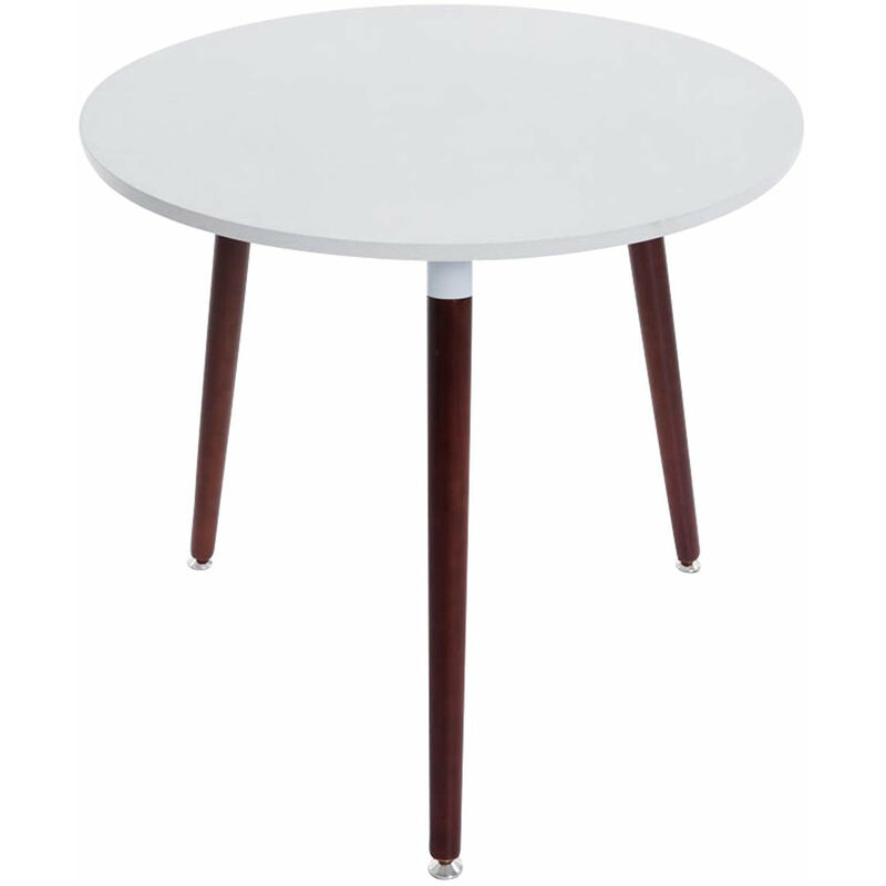 Table de cuisine table d'appoint ronde 3 pieds en bois foncé Ø80 cm - noir