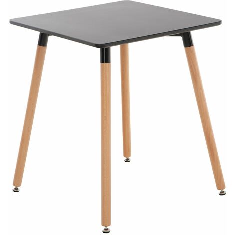 CLP – Table de salle à manger carrée 60 cm – MDF solide et châssis en bois de hêtre – Pieds réglables pour stabilité – Design scandinave moderne