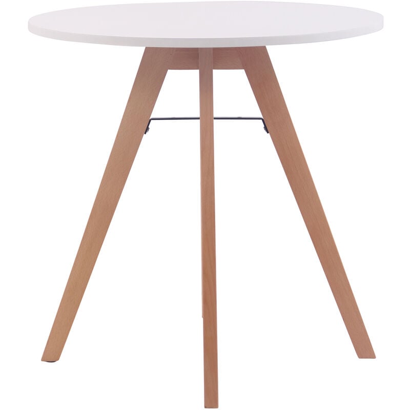 CLP - Table basse nordique étagère ronde et cadre en bistrot et jambes en bois de hêtre 75 cm