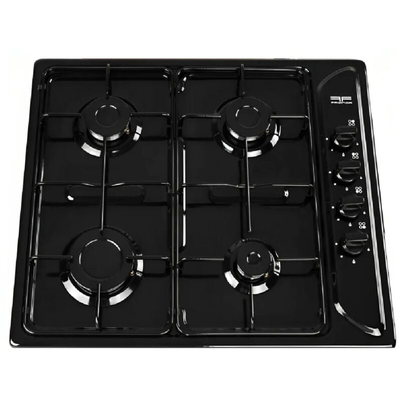 Nord Inox - Table de cuisson à gaz encastrable, plaque 4 foyers, noir