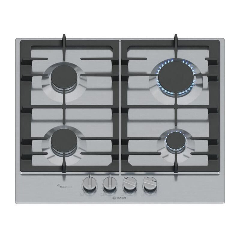 Bosch - Table de cuisson a gaz Série 6 - 4 foyers - 52 x 58,2 x 4,5 cm - PCP6A5I90 - Inox