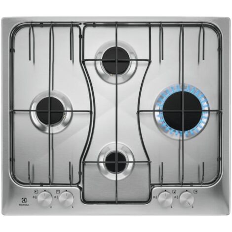 Table de cuisson à gaz Electrolux RGG 6243 LOX en acier inoxydable à encastrer 4 brûleurs