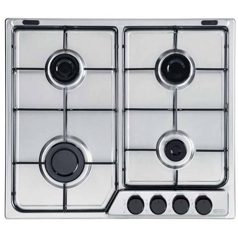 Table de cuisson à gaz encastrable 4 feux 60 cm De'Longhi FFA 46 ASV en acier inoxydable Table de cuisson à gaz encastrable 4 feux 60 cm De'Longhi FFA 46 ASV en acier inoxydable