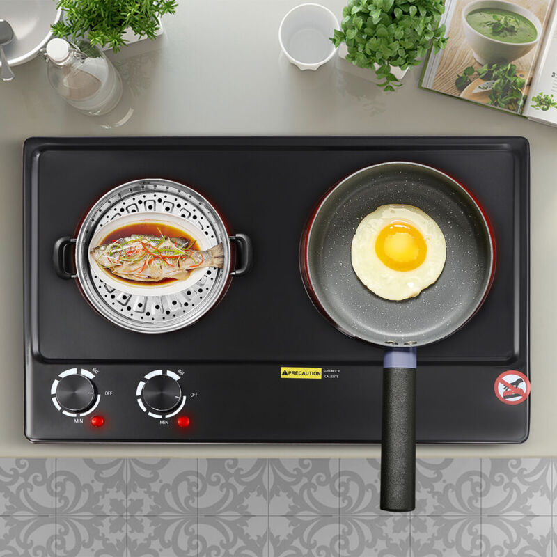 Senderpick - Table de cuisson à induction 27.5 ' 2 plaques double foyer 2500W avec 6 réglages de température