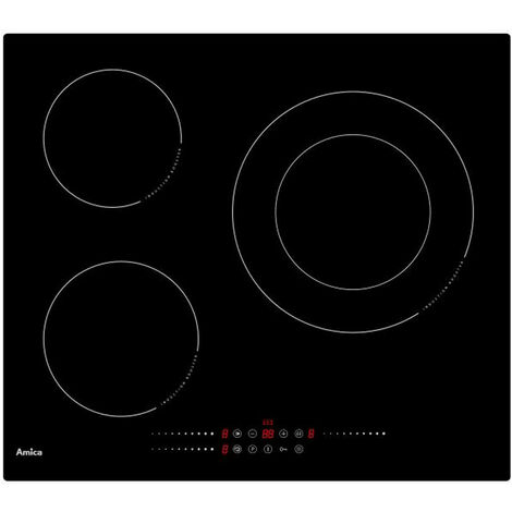 Table de cuisson à induction 60cm 3 feux 7200w noir - Amica - ai3539 - noir