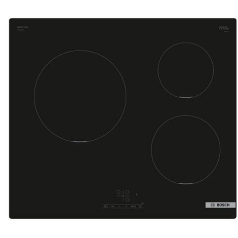 Table de cuisson à induction 60cm 3 feux noir - Bosch - PUC611BB5E - noir
