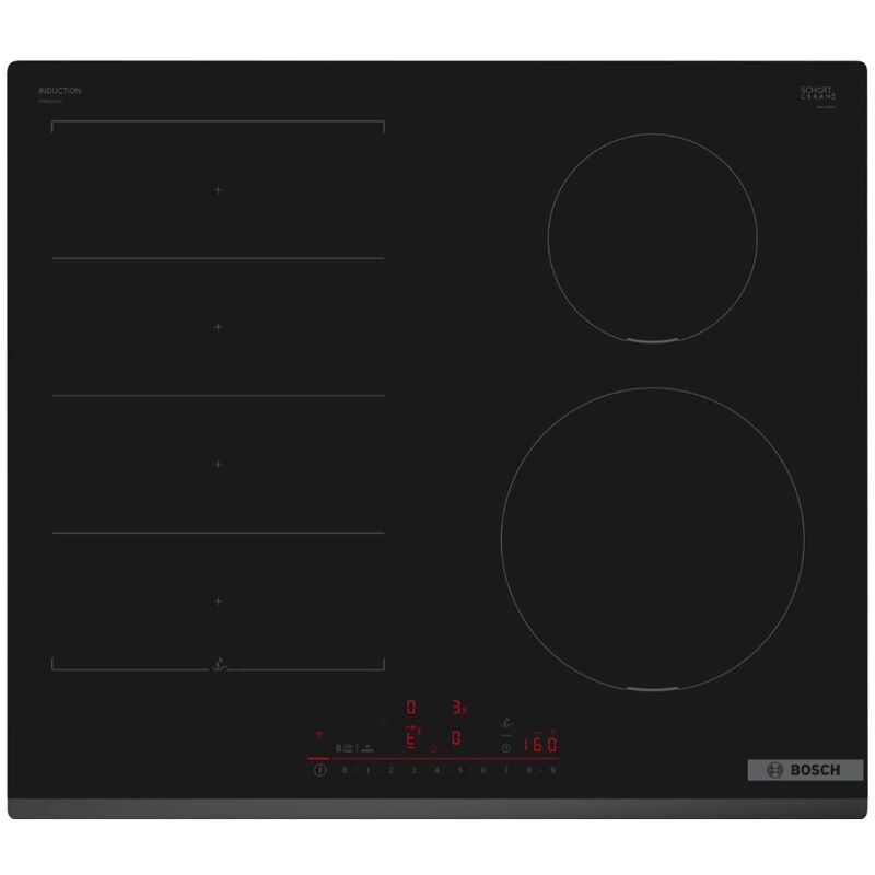 Table de cuisson à induction 60cm 4 foyers 7400w noir - Bosch - PIX631HC1E