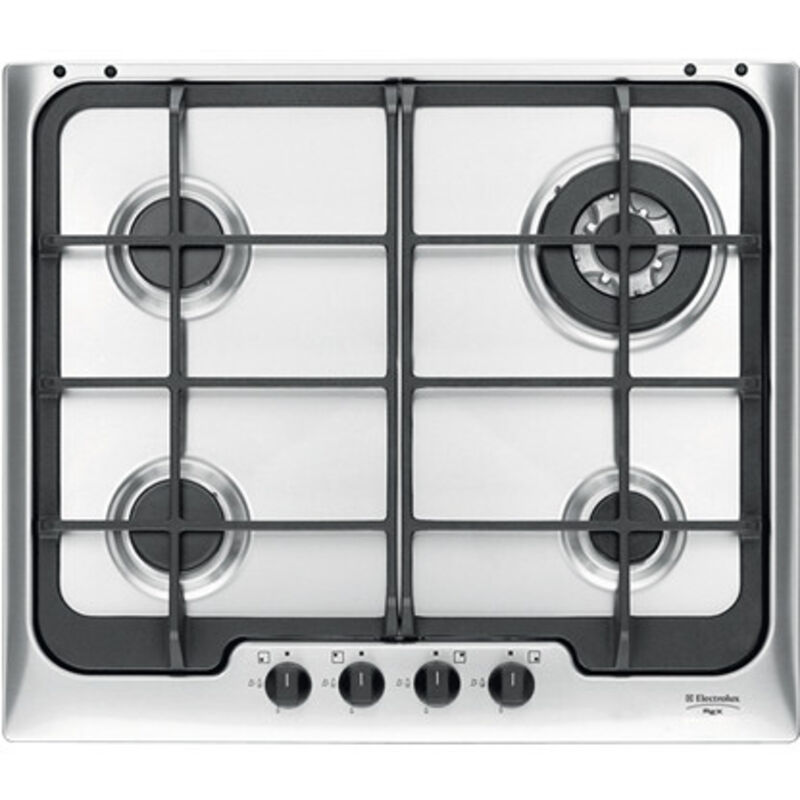 Table de cuisson Electrolux PX640UOV Noir, Inox Intégrable Gaz 4 brûleurs