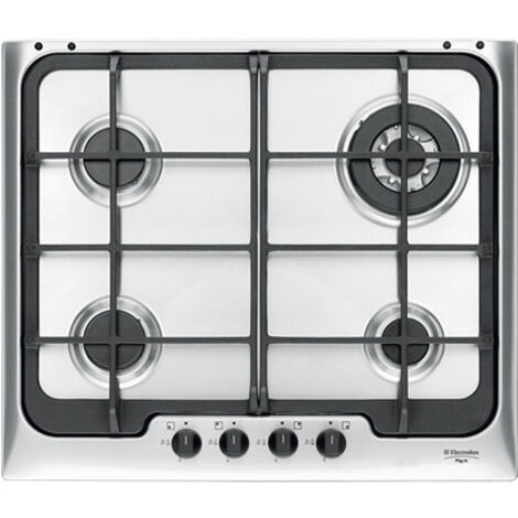 Table de cuisson Electrolux PX640UOV Noir, Inox Intégrable Gaz 4 brûleurs