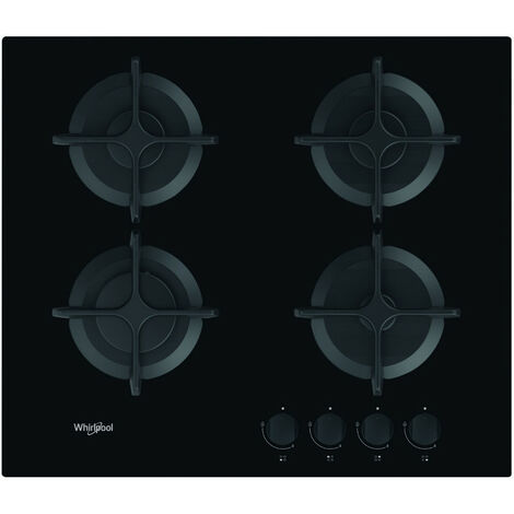 Table de cuisson gaz 60cm 4 feux noir - Whirlpool - gob616nb - noir