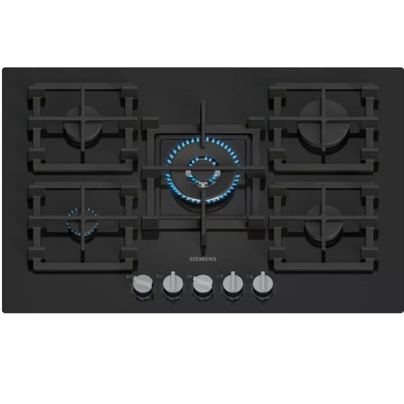 Siemens - Table de cuisson gaz 75cm 5 feux 11700w noir ER7A6RH40 Siemens - Table de cuisson gaz 75cm 5 feux 11700w noir ER7A6RH40