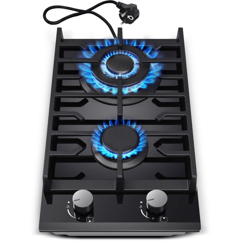 Topstrong - Table de cuisson gaz 2 feux,L30 cm,convertible gn/gpl, protection flamme,5200W