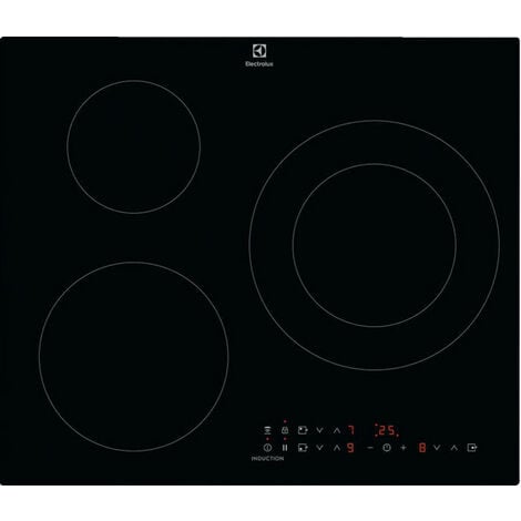 Table de cuisson induction 60cm 3 feux 7350w noir - Electrolux - mit60336c