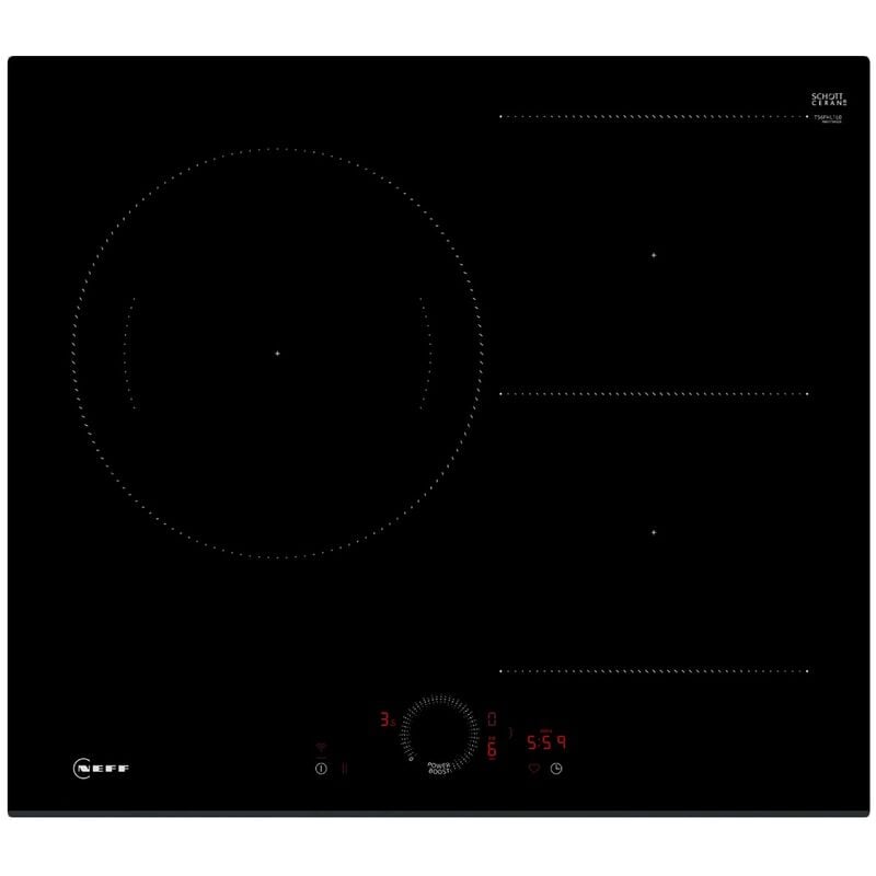 Table de cuisson induction 60cm 3 feux 7400w noir Neff T56FHL1L0