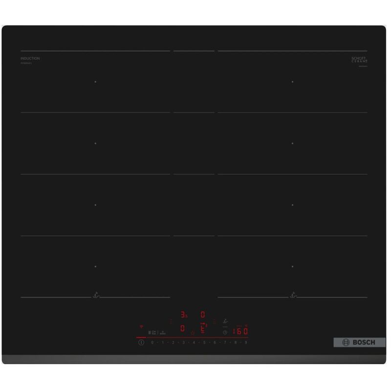 Table de cuisson induction 60cm 4 feux 7400w noir - Bosch - PXY63KHC1E
