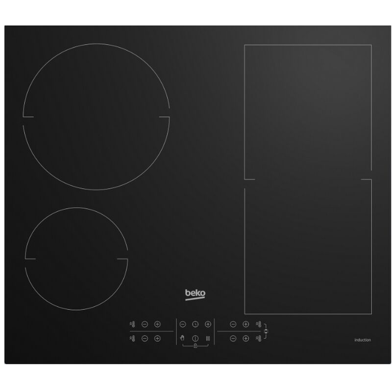 Beko - Table de cuisson induction 60cm 4 foyers 7200w noir HII64200FMTR - noir