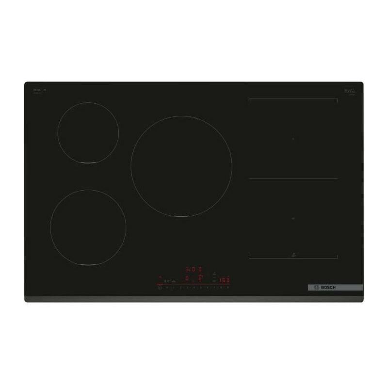 Bosch - Table induction grande largeur 5 foyers - L80 x P52 cm - PVW831HC1E