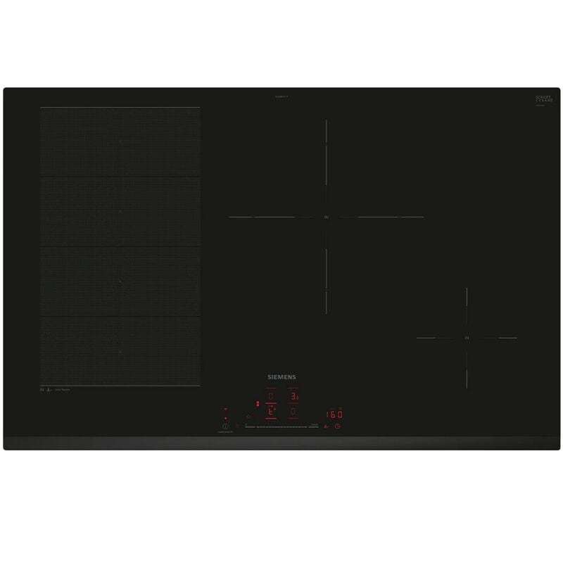 Table de cuisson induction 80cm 4 feux 7400w noir Siemens EX83RHEC1F