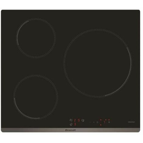 Table de cuisson à induction 60cm 3 feux 7200w - Brandt - bpi6315b - noir