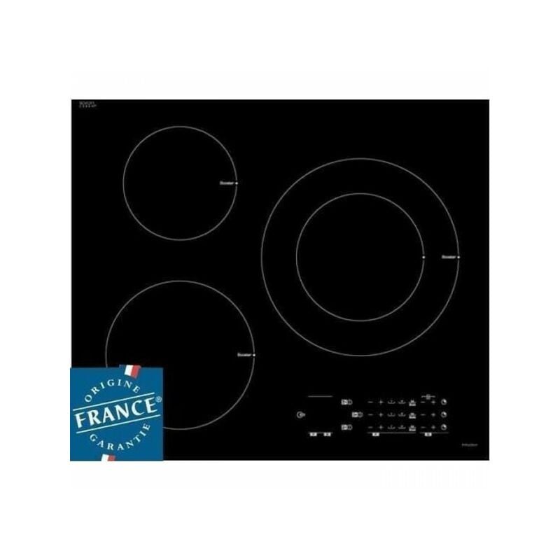 Sauter - Table de cuisson induction 3 zones - 7200 w - L60 x P52 cm - Revetement verre - Noir - SPI6300