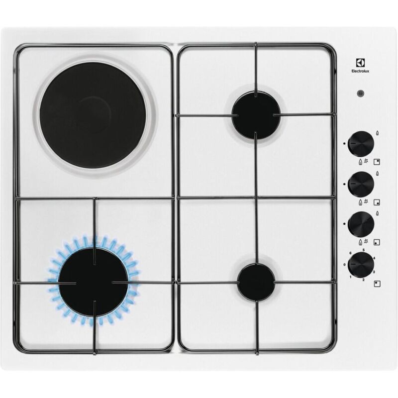 Electrolux - Table de cuisson mixte 55cm 4 feux blanc EGL62821OW