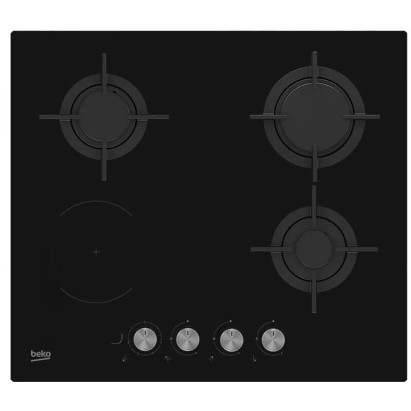 Beko - Table de cuisson mixte 60cm 4 feux 1200w noir HILM64222SV Beko - Table de cuisson mixte 60cm 4 feux 1200w noir HILM64222SV