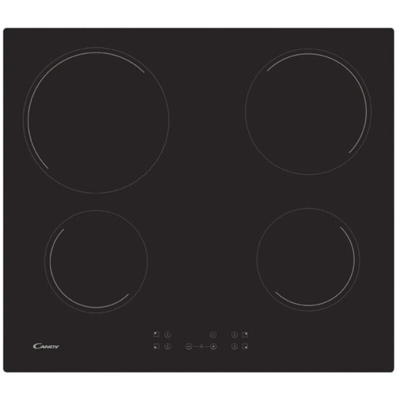 Candy - Table de cuisson vitrocéramique 4 feux 6500w noir cc64ch