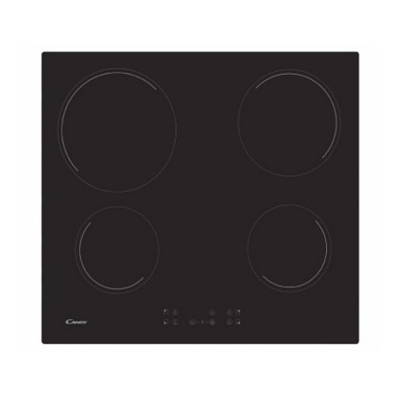 Table de cuisson vitrocéramique 4 feux 6500w noir Candy cc64ch - noir