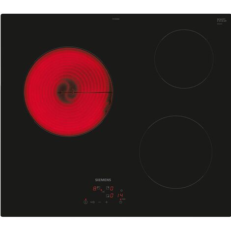 Table de cuisson vitrocéramique 60cm 3 feux 5700w noir - Siemens - ET61RBMB8E - noir
