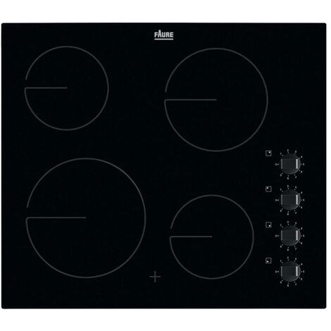 Table de cuisson vitrocéramique 60cm 4 feux - Faure - FHRN640K - noir