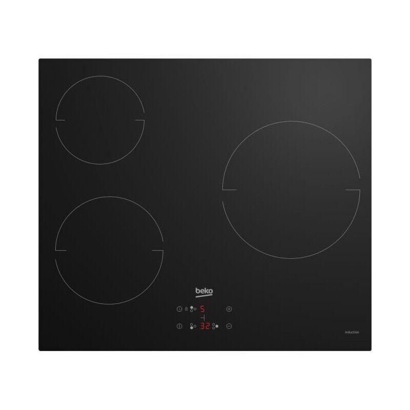 Table de cuisson vitrocéramique Beko 3 foyers - 60 cm - HIC63400