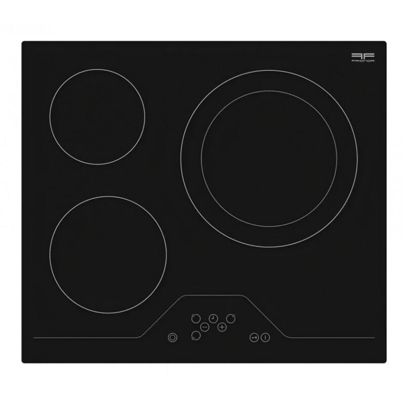 Plaque de cuisson encastrable, table vitrocéramique 3 zones à touches sensitives, noire